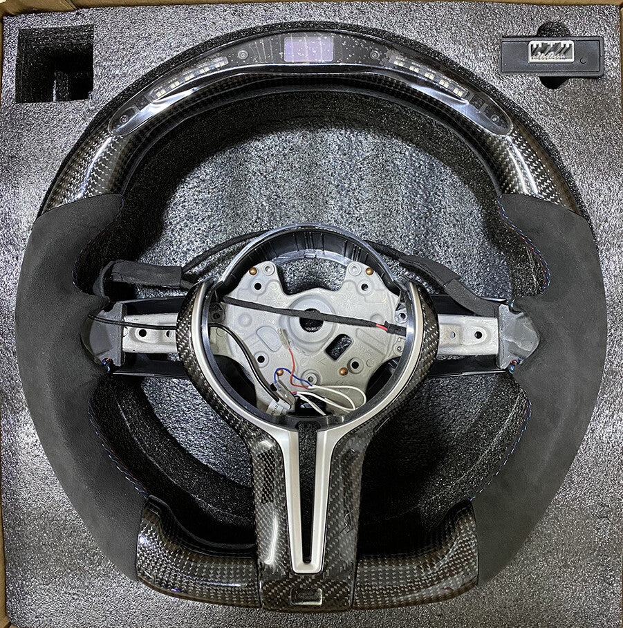 Heated Carbon Fiber Led Alcantara Steering Wheel for BMW M2 M3 M4 M5 M6 F80+Trim