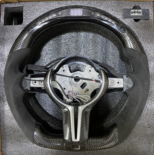 Heated Carbon Fiber Led Alcantara Steering Wheel for BMW M2 M3 M4 M5 M6 F80+Trim