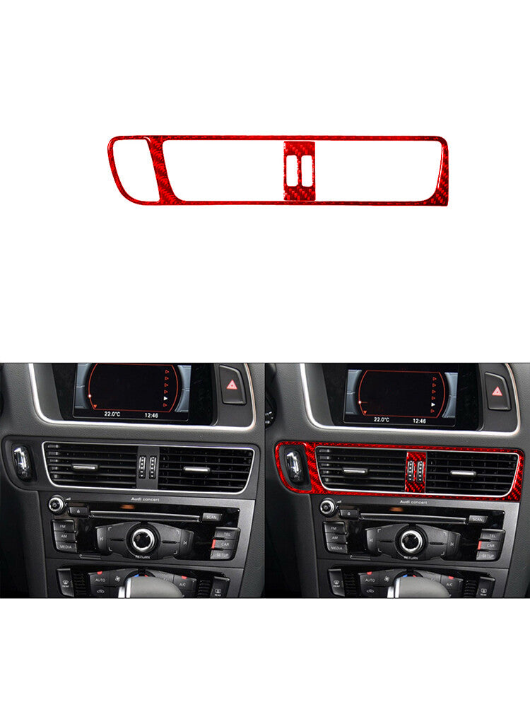 Red Carbon Fiber Central Air Outlet Trim Panel for Audi Q5 2009-2017