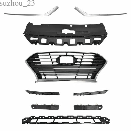 For Sonata 2018 2019 Upper Lower Grille Trims Radiator Cover Bumper Brackets