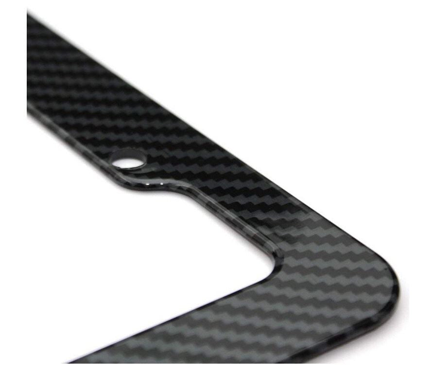 1 piece of black carbon car license plate frame cover cap for Kia for Lexus