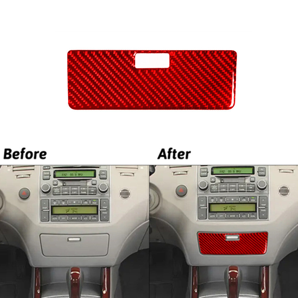 Red Carbon Fiber Center Storage Cover Sticker Trim for Hyundai Azera 2006-2011