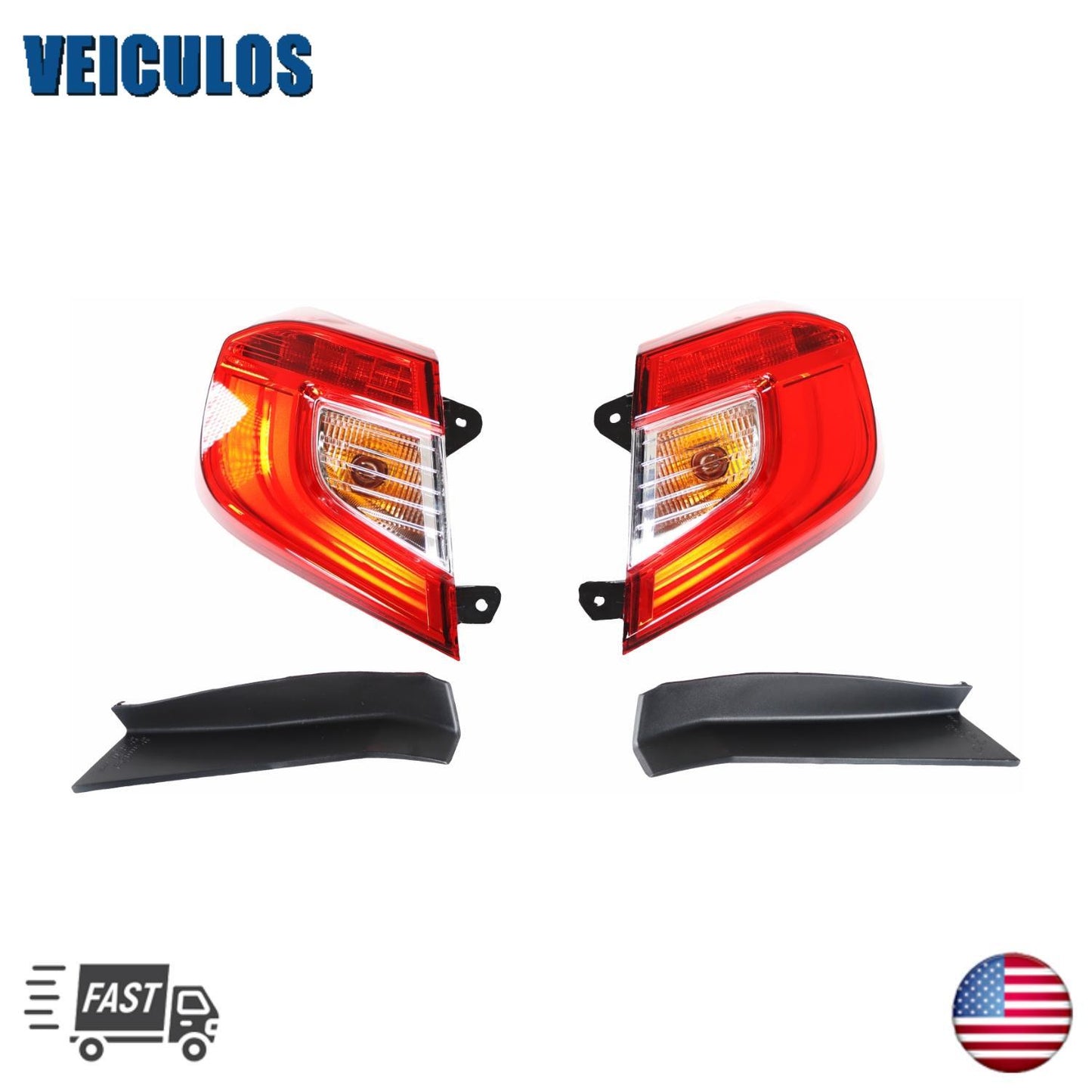 Pair Tail Lights Tail Lamps For 2018-2022 for Honda Accord HO2804118 HO2805118