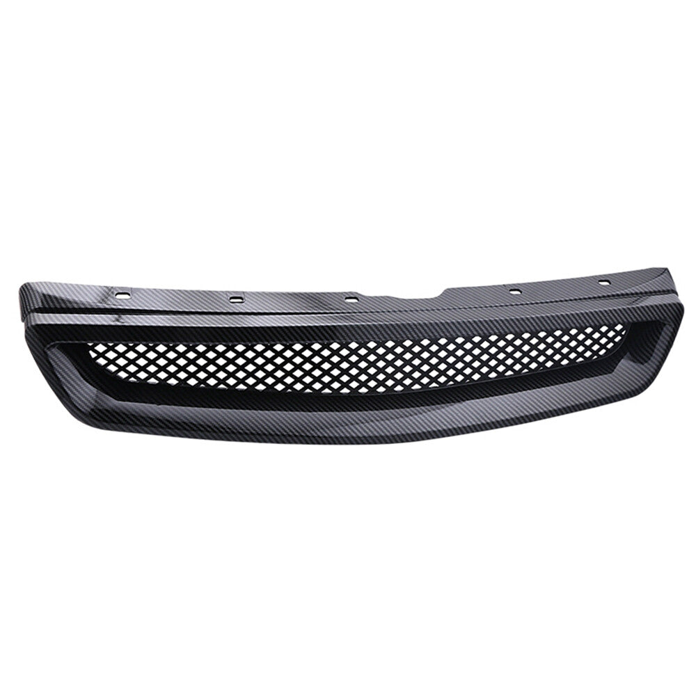Front Hood Mesh Grill Grille ABS Carbon Fiber for 99-00 for Honda for Civic EX JDM CX DX
