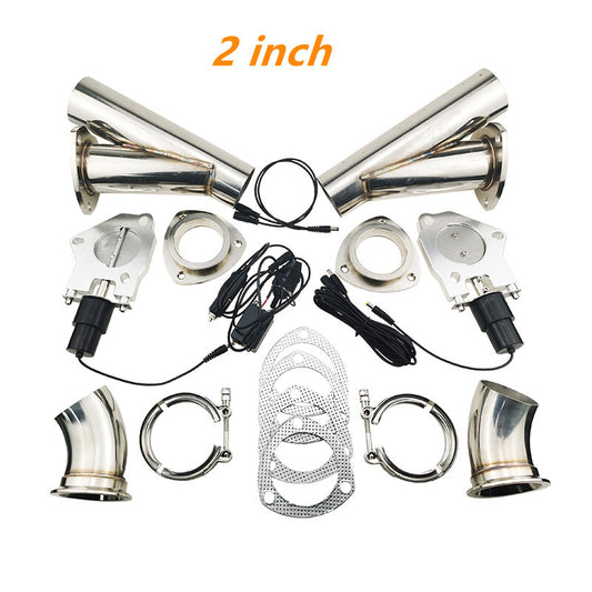 2-inch exhaust valve motor stainless steel Y-tube manual switch kit - one pair