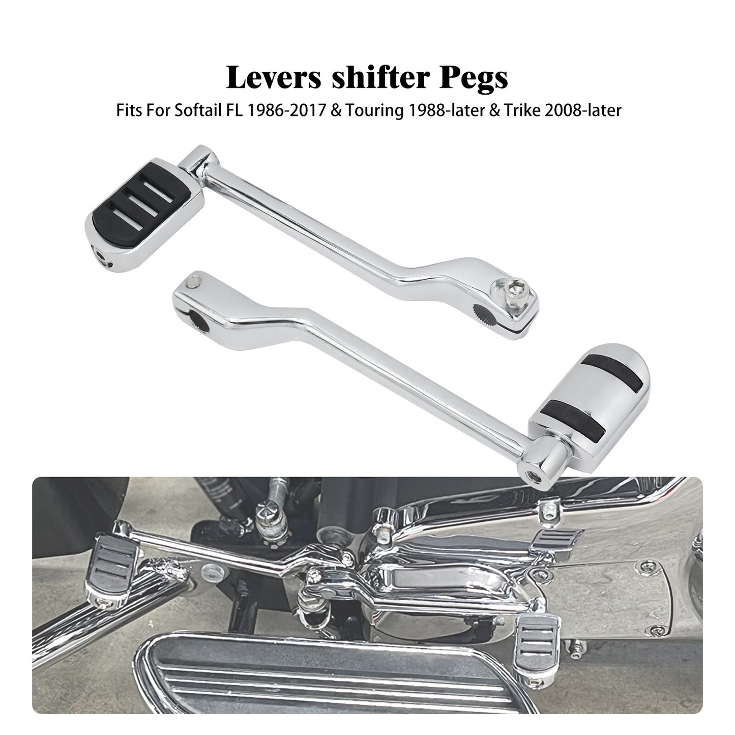Chrome Heel Toe Shifter Lever Pegs for Harley Touring Road Electra Glide 08-2023