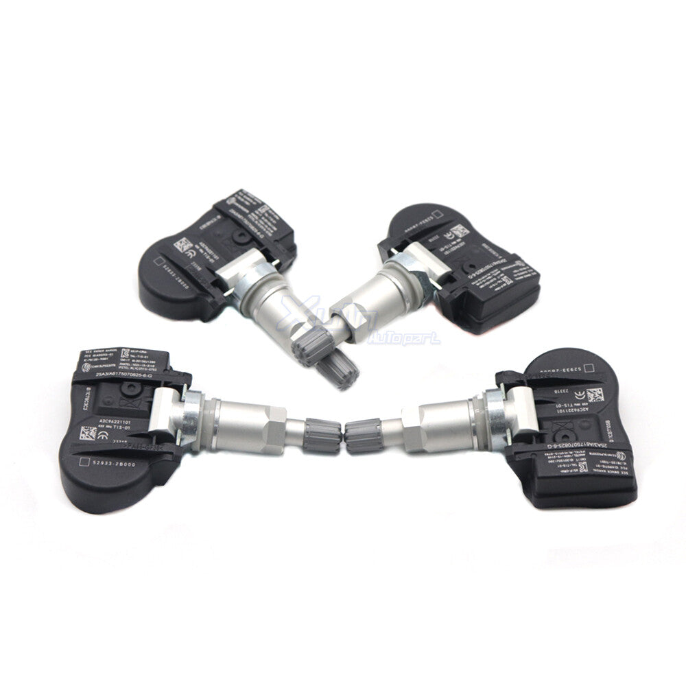 4-pack Tire Pressure Sensor (TPMS) Monitoring System 52933-2B000, new, suitable for Hyundai and for Kia .