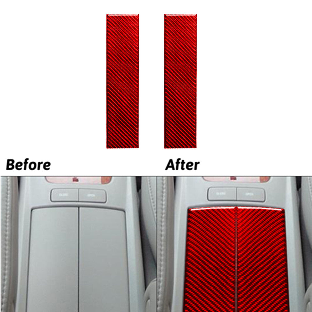 2Pcs Red Carbon Fiber Floor Console Storage Panel Cover Trim for LEXUS RX330 350