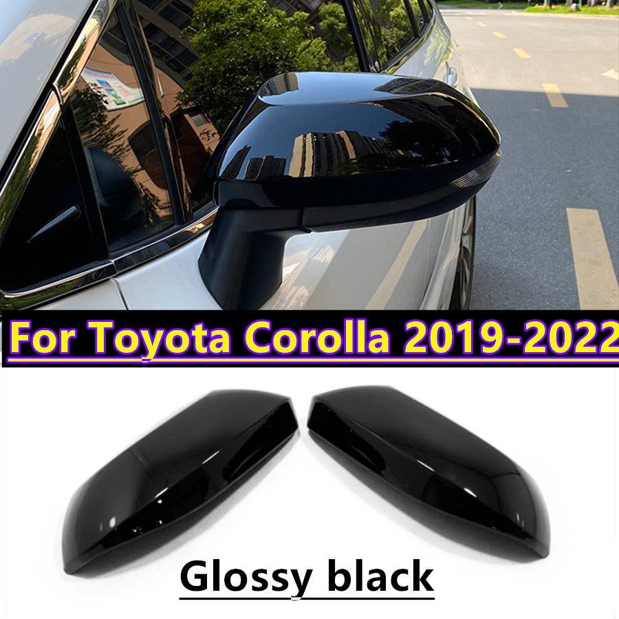 2x 2019-2022 Glossy Black Side Rearview Mirror Cover Trim Cap for Toyota for Corolla