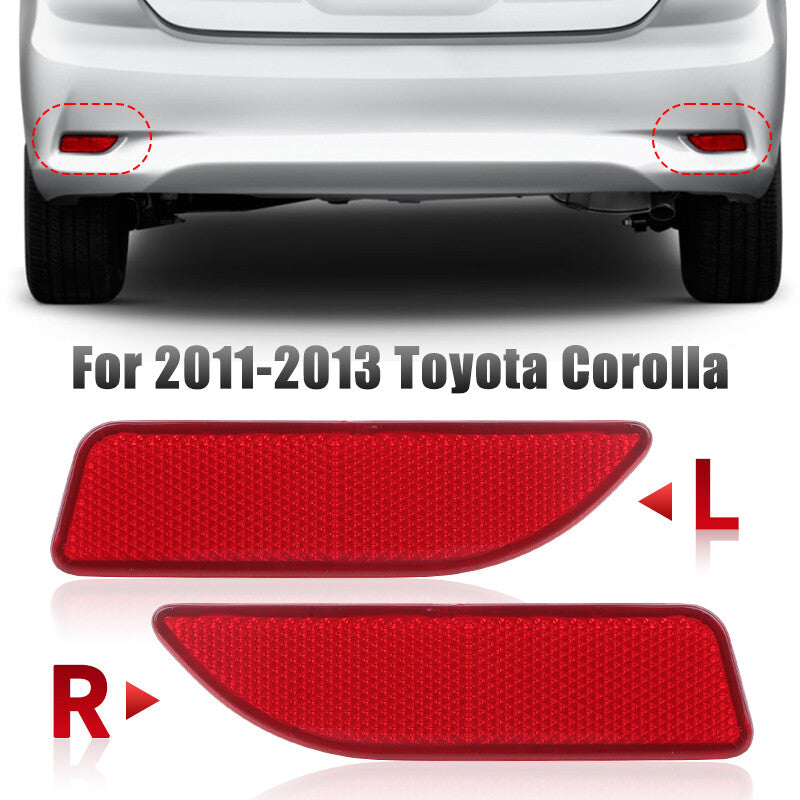 2pcs Rear Bumper Reflector Light Lamp LeftRight For 2011-2013 for Toyota for Corolla