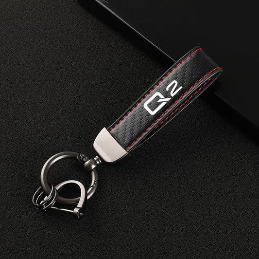 Suitable for Volvo R design car keychain, automatic key ring, suede accessory, gift, black