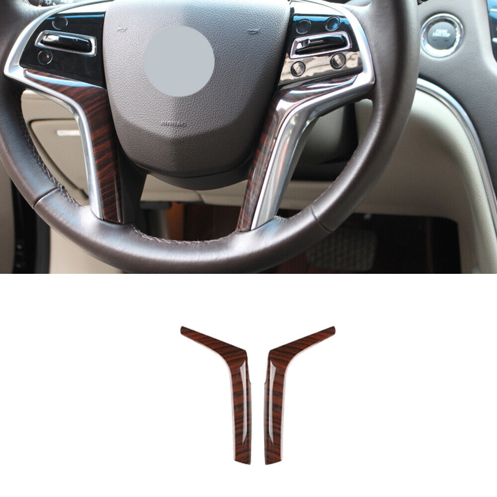 for Cadillac XTS 2013-17 Peach Wood Grain Steering Wheel Moulding Cover Trim 2P