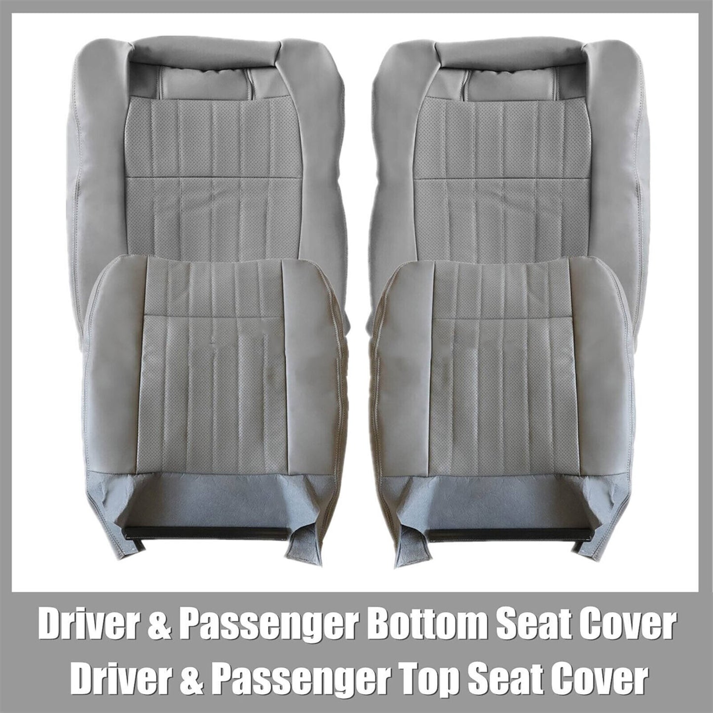 New 4pcs/Set for Seat Covers Perforated Leather Gray for Chevy Impala SS 1994-1996