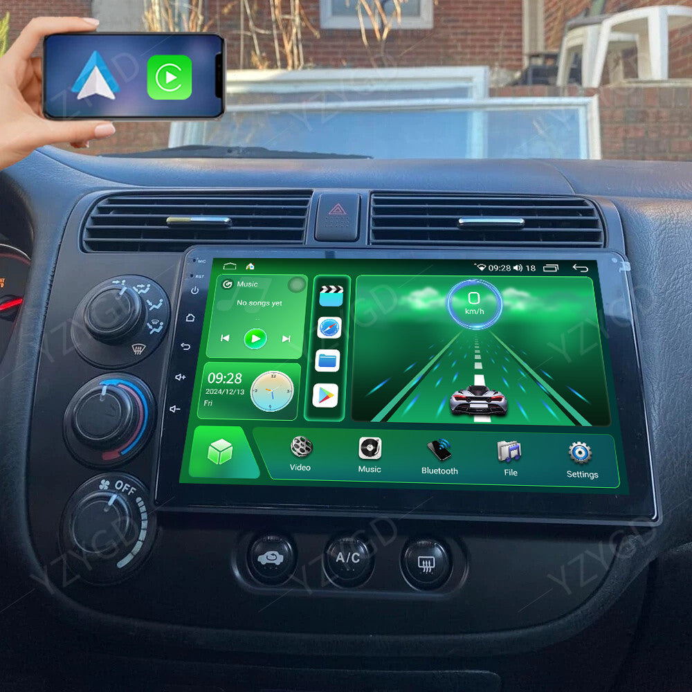 9INCH Carplay for Honda for Civic 2000-2005 Car Stereo Radio GPS Navi Android 14 SWC