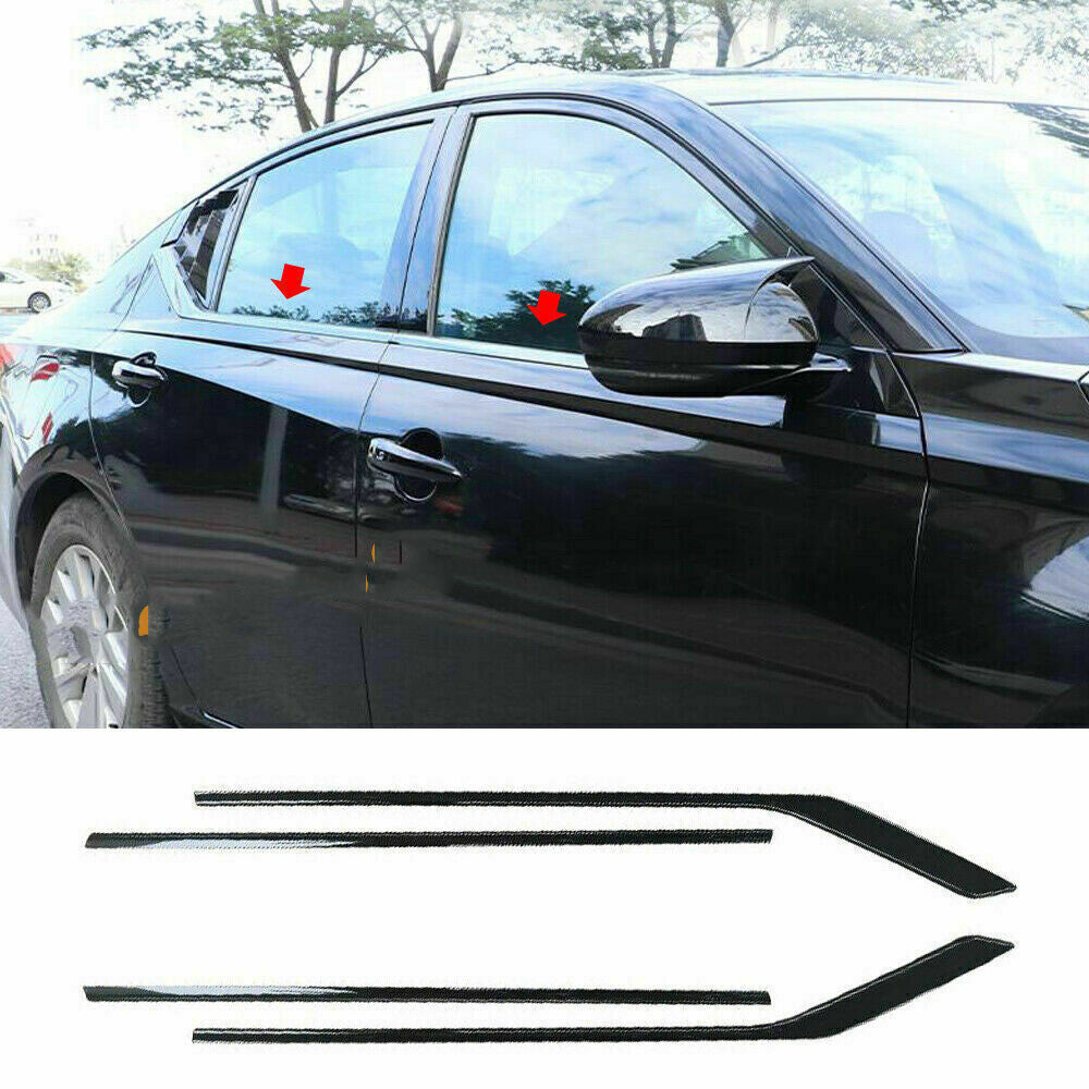 for Nissan Altima 2019-2022 Stainless Car Window Bottom Trim Strip Cover Black