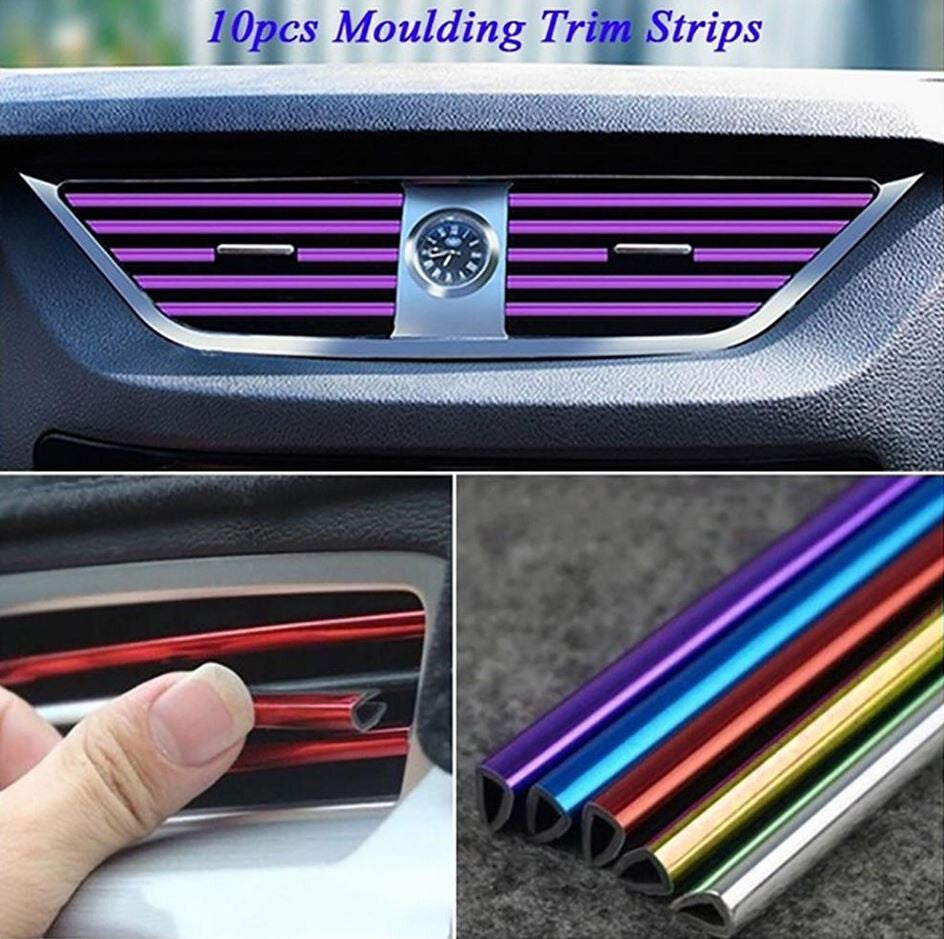 10-piece automotive air conditioning socket decorative molding trim strip in red  for ford
