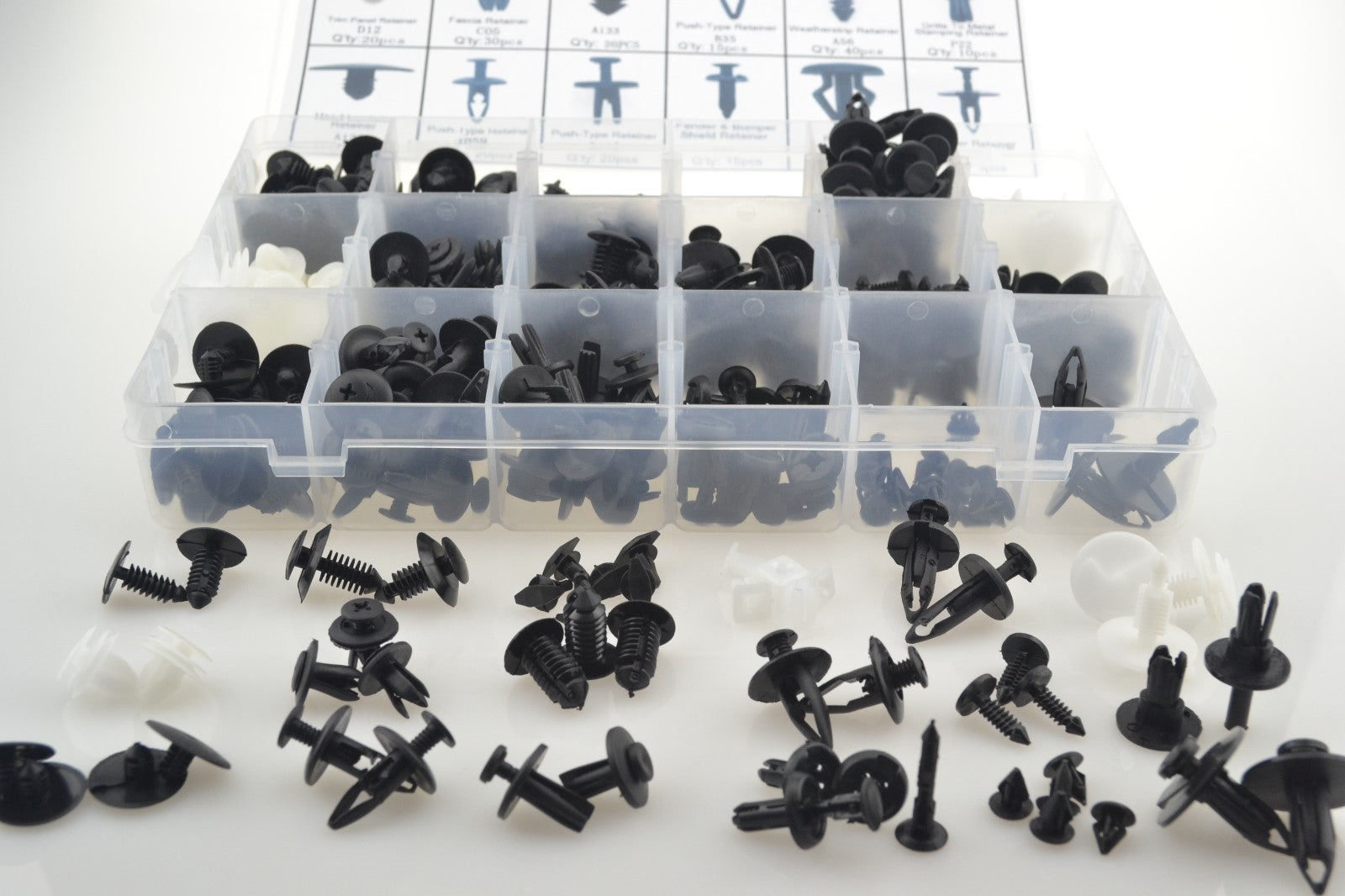 415x Push Pin Rivet Bumper Trim Door Panel Clip Assortment for Ford