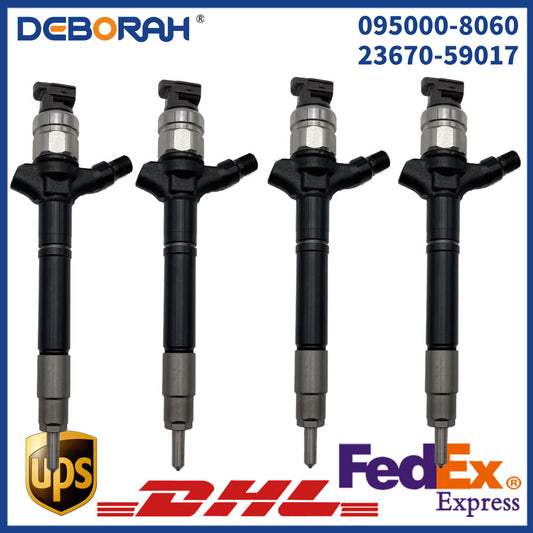 4PCS Common Rail Fuel Injector 095000-8050 23670-51040 for Toyota for Land Cruiser
