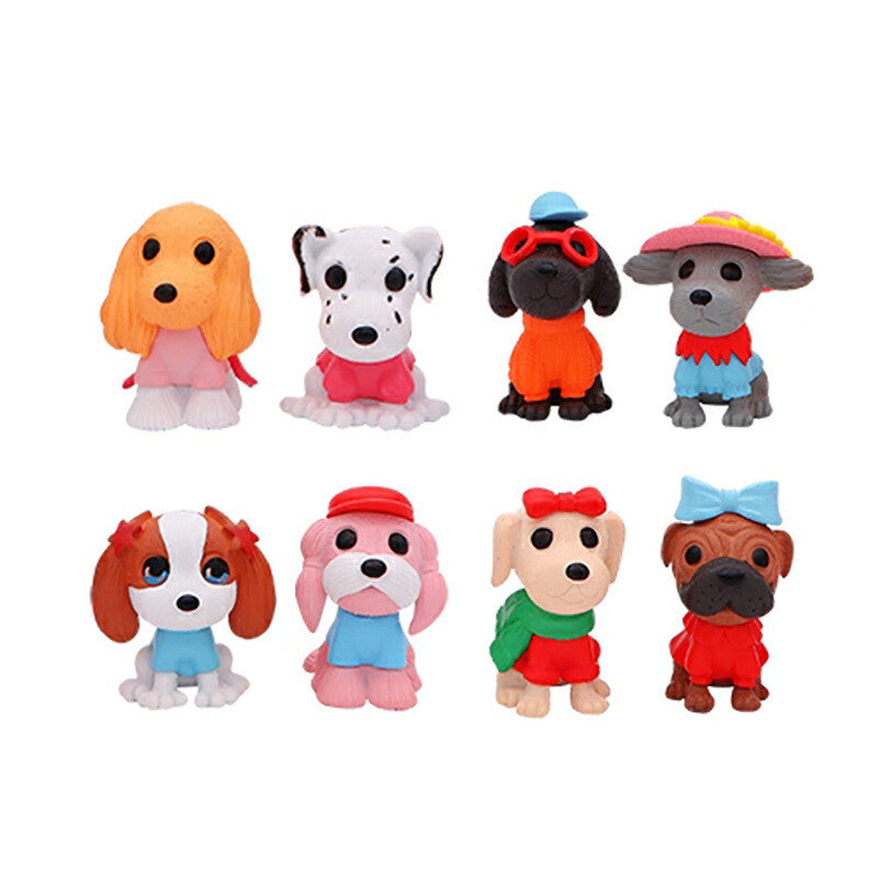 8Pcs for Mini Puppy Dog Cute Car Decoration Simulation Christmas Gift Home Display