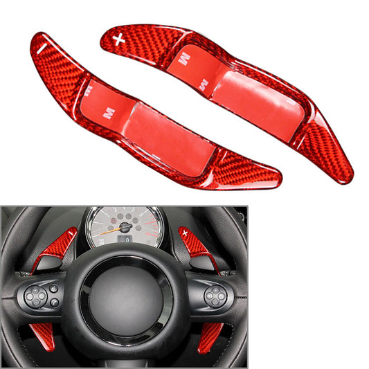 2x Steering Wheel Shift Paddle Fit for Mini R55 R56 R57 R58 R59 R60 Carbon Fiber Red