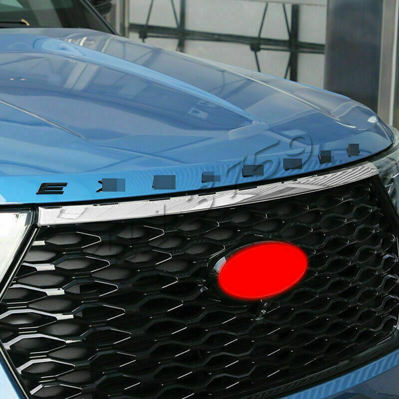 for Ford Explorer 2020-2022 ABS Chrome Front Hood Grill Bonnet Stripe Cover Trim