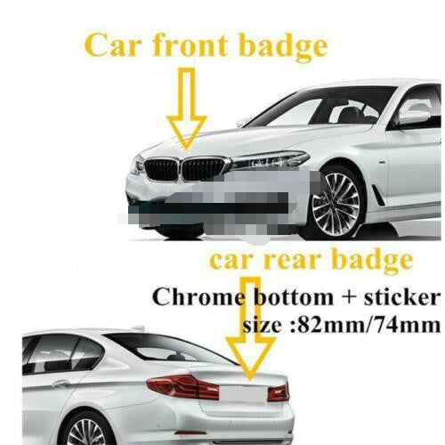 2PC Front Hood  Rear Trunk (82mm  74mm) Badge compatible for BMW 51148132375