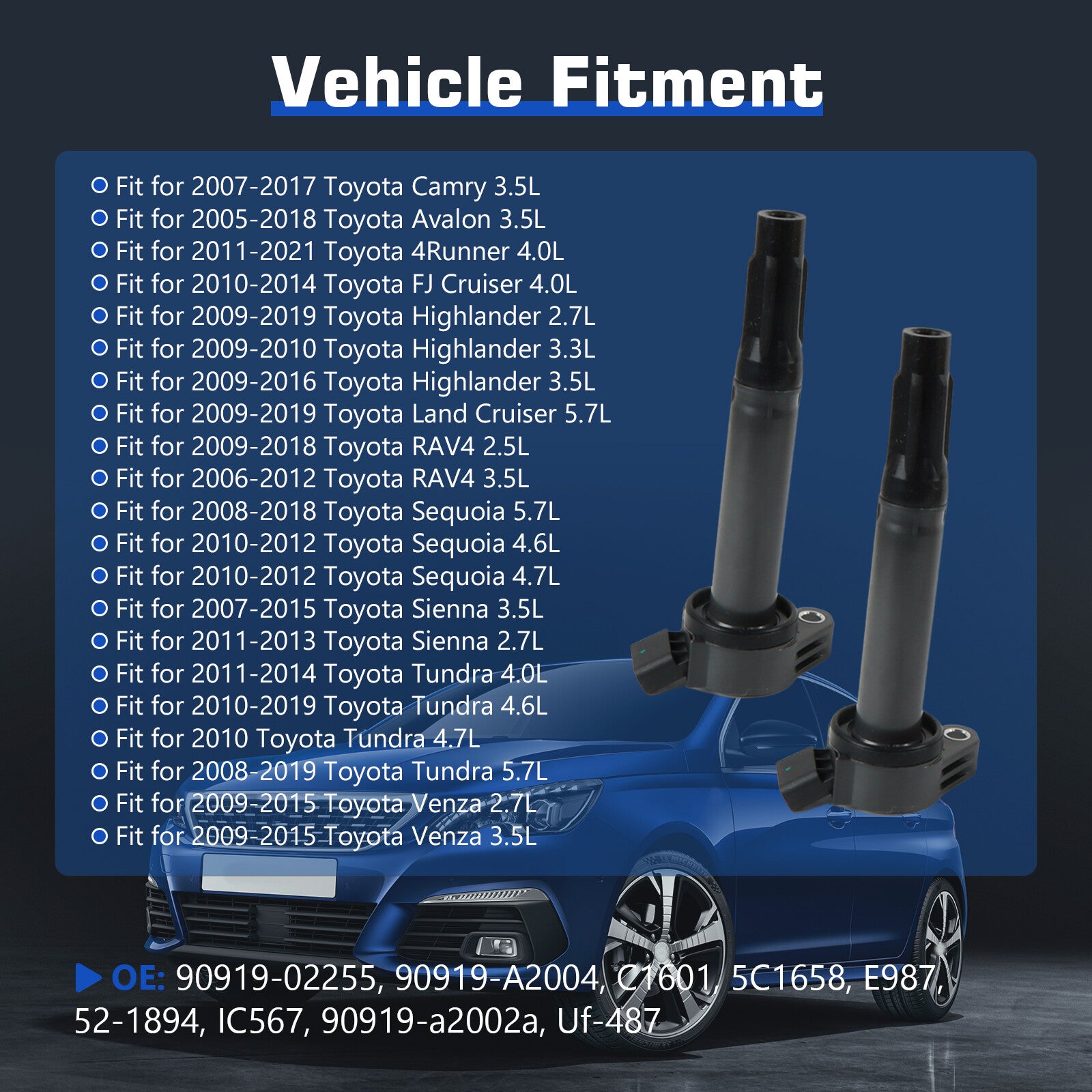 6Pcs Ignition Coil  Spark Plug for Toyota for Camry for Avalon Highlander for Sienna 3.5L