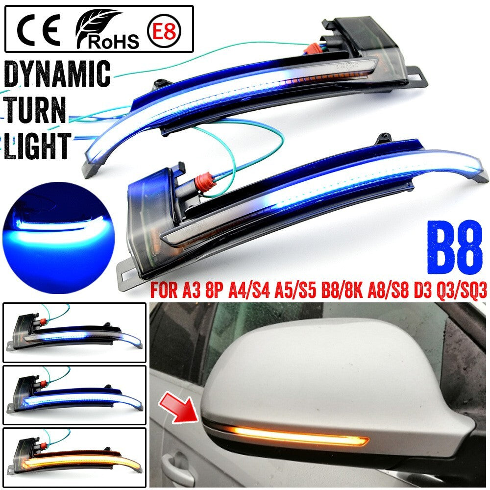 2pcs Dynamic LED Mirror Indicator Turn Signal Light for Audi A4 B8 A5 S5 RS5 for A8