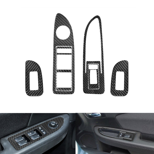 6Pcs Carbon Fiber Door Control Panel Cover Trim for Chrysler 200 2011-2014