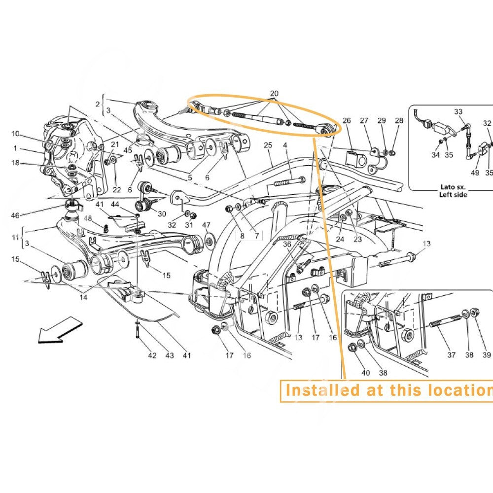 Equipment Manufacturer ( ): 276636- ( for Maserati GranTurismo Quattroporte Rear Control Arm Ball Joint)
