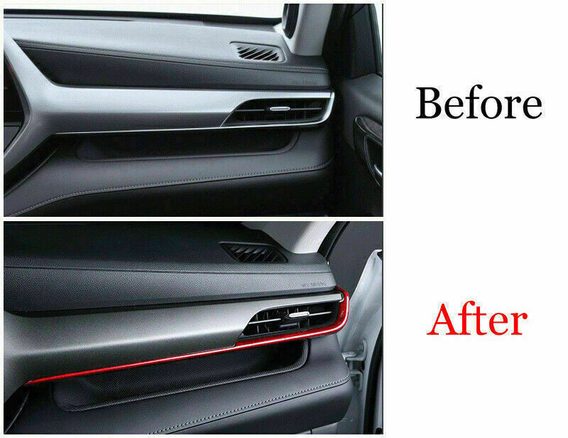 for Toyota Highlander 2020-2023 Red Central Console Air Outlet Trim Strips Cover