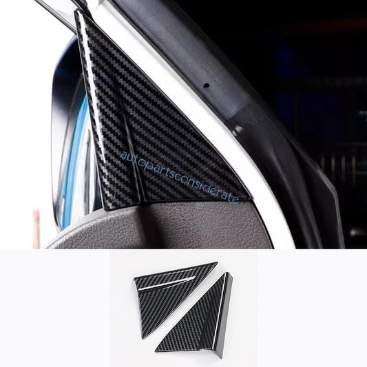 for Toyota for Land Cruiser 16-21 Carbon Fiber A Pillar Front Triangle Cover Trim 2P