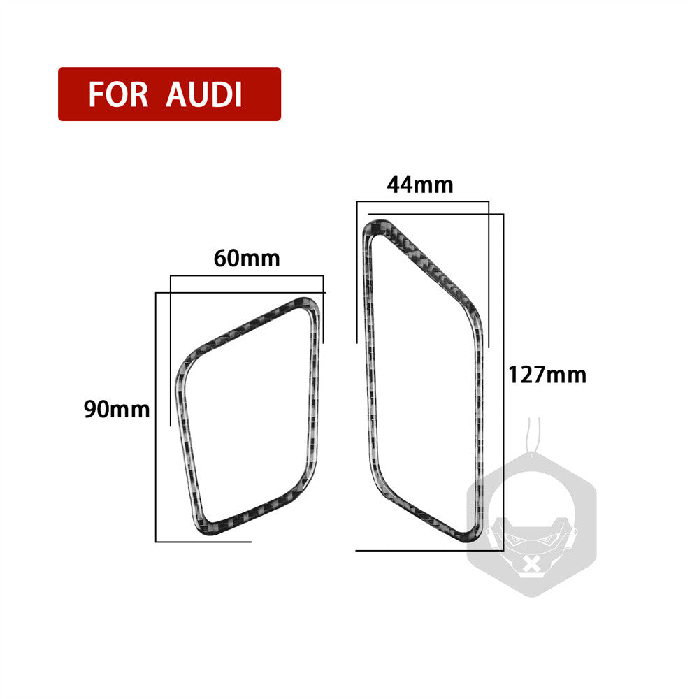 for Audi Q5 Q5L 2018-2023 RHD Dashboard Side Air Vent Outlet Trim Carbon Fiber¡Á2