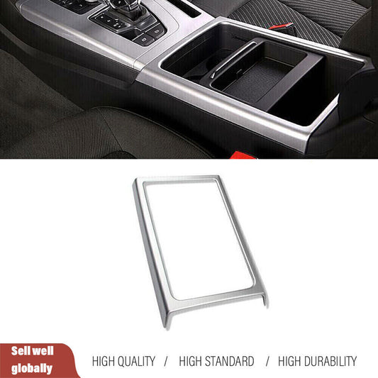 for Audi Q5 2018-2024 Matte Silver Inner Middle Console Water Cup Frame Trim 1P