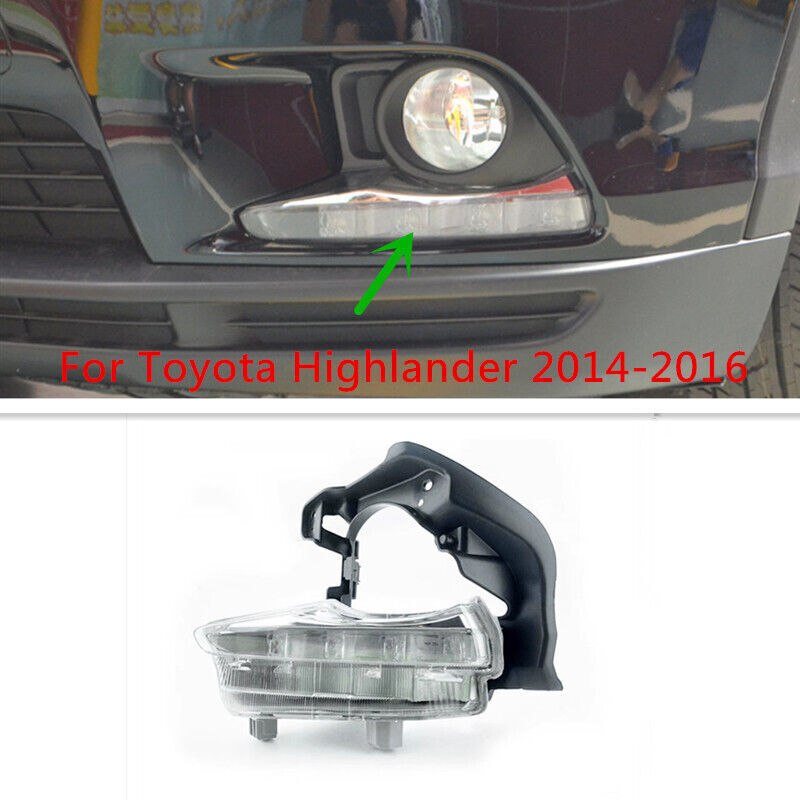 LED DRL for Toyota Highlander 2014-2016 Bumper Daytime Running Light Fog Lamp LH