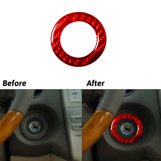 Red Carbon Fiber Ignition Key Ring Trim for LEXUS RX330 2004-06 RX350 2006-2009