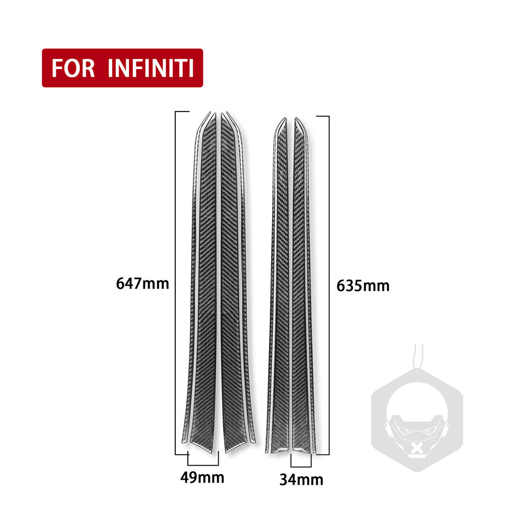 Carbon Fiber Interior Door Panel Decorative Cover for Infiniti G37 Sedan 2007-13