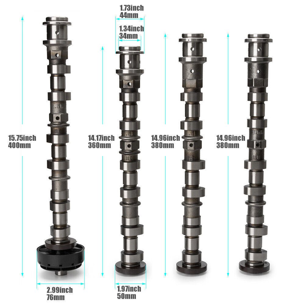 4x Camshafts Fit for Chrysler Town Country for Dodge Caravan for Jeep for Ram 3.6L Pentastar