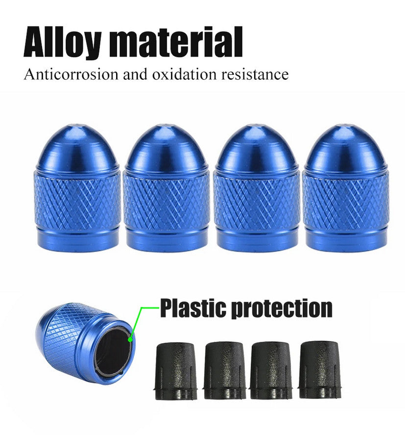 4-piece tire valve cover rod, air-proof, dustproof, waterproof, black, suitable for Mitsubishi
