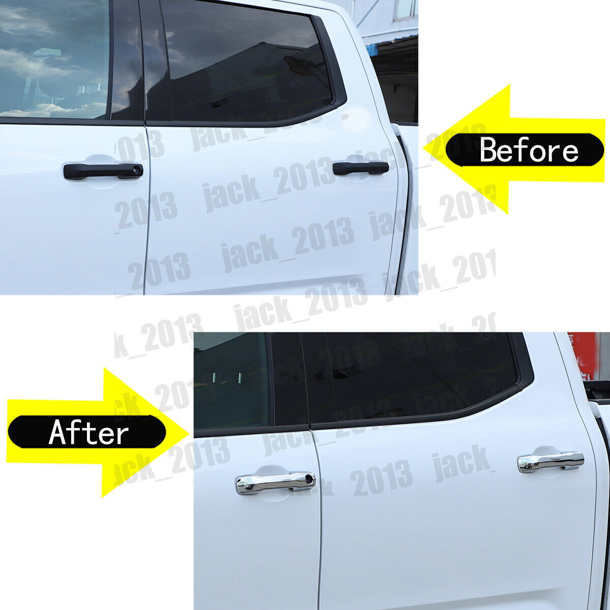 for Toyota Tundra 2022-2024 Chrome ABS Exterior Side Door Handle Cover Trim 4pcs