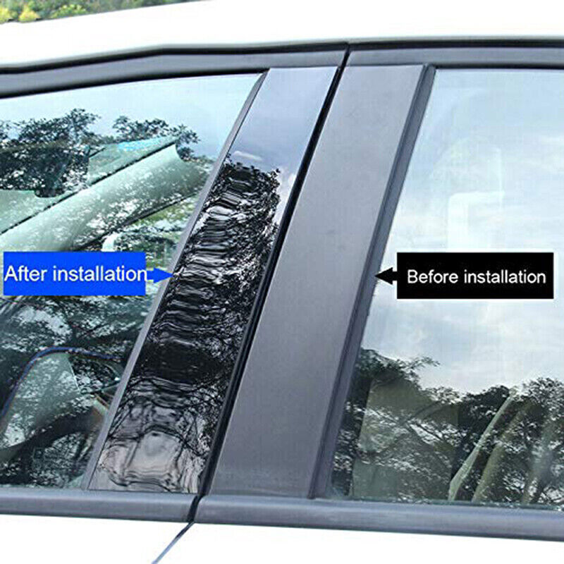for Mitsubishi Outlander 2022-23 Piano Black Pillar Posts Door Window Strip Trim