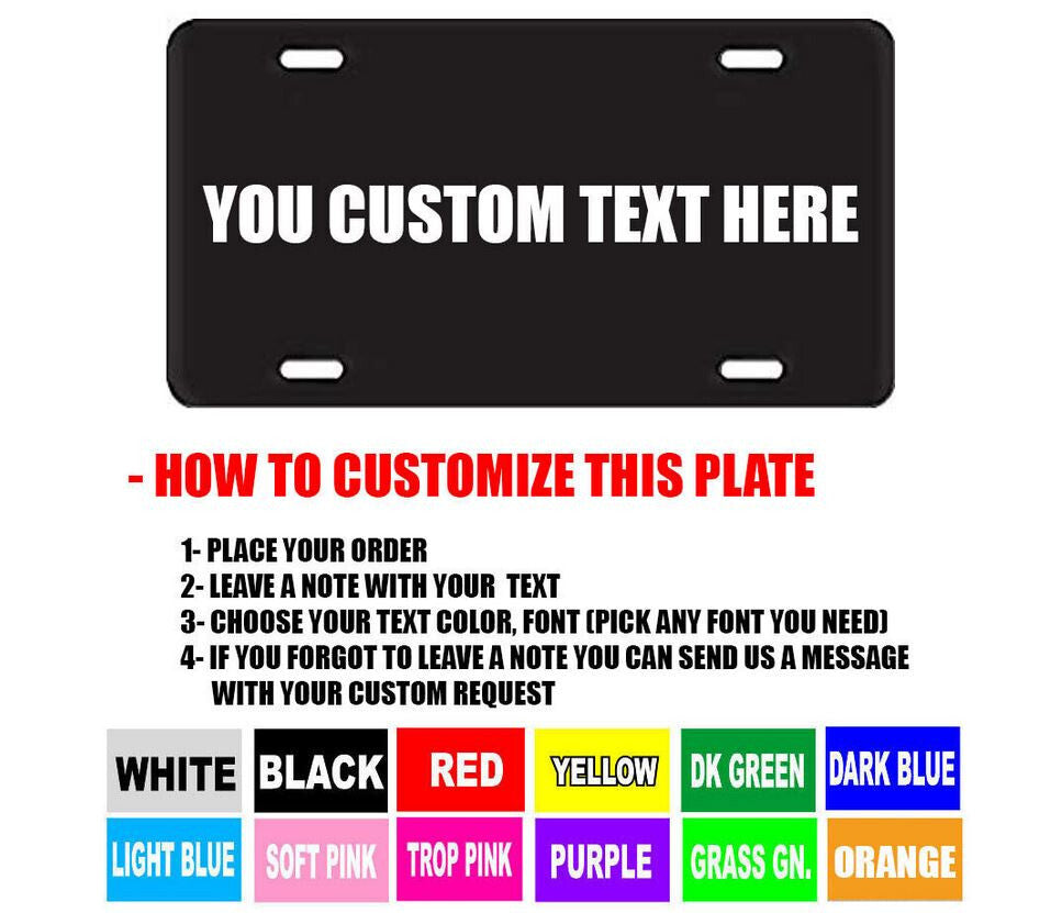Car license plate cover cap, trunk custom text, black, suitable for Chrysler