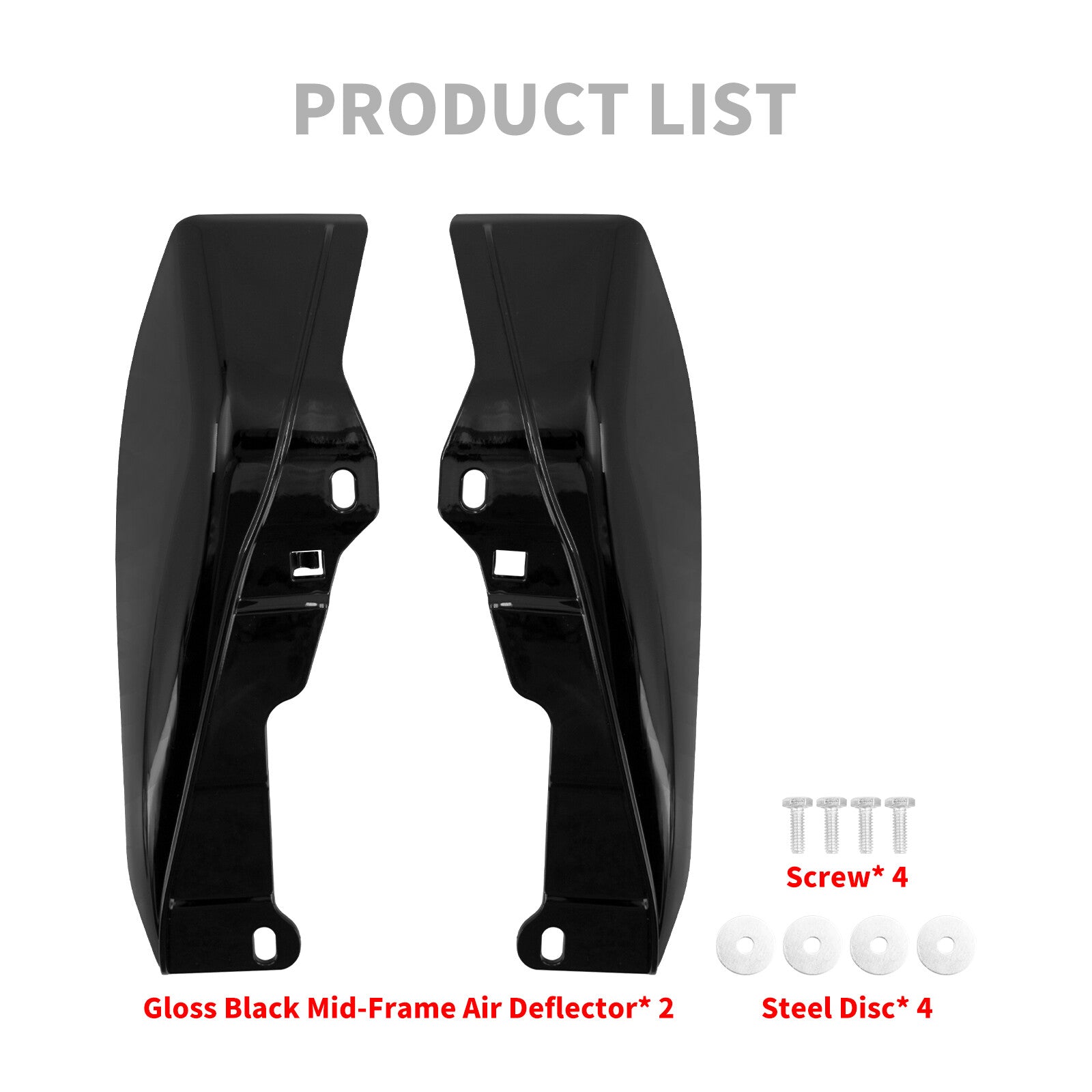 Black ABS Mid-Frame Air Deflector Heat Shield for Harley Street Road Glide 09-16