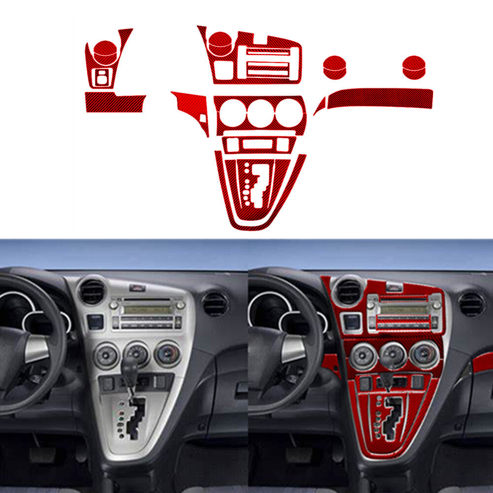 Red Carbon Fiber Interior Full Sets Cover Trim Kit for Toyota Matrix 2009-2014