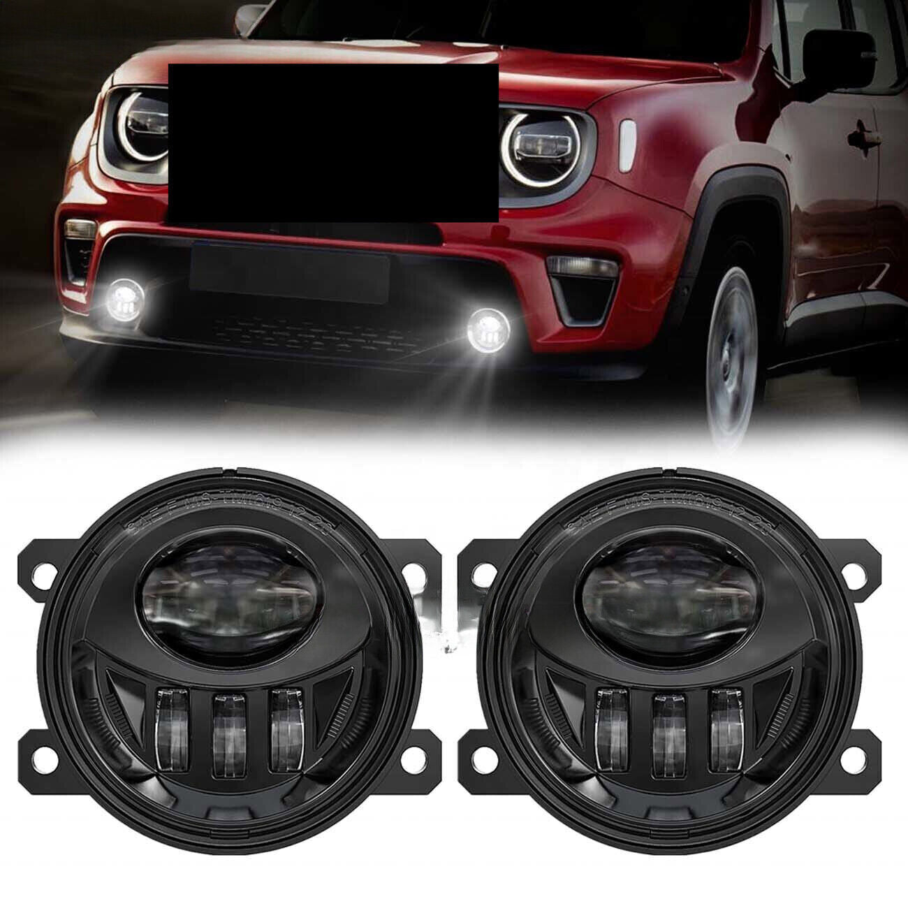 LED fog lights with clear lenses and bulbs suitable for Jeep Renegade 2015-2018
