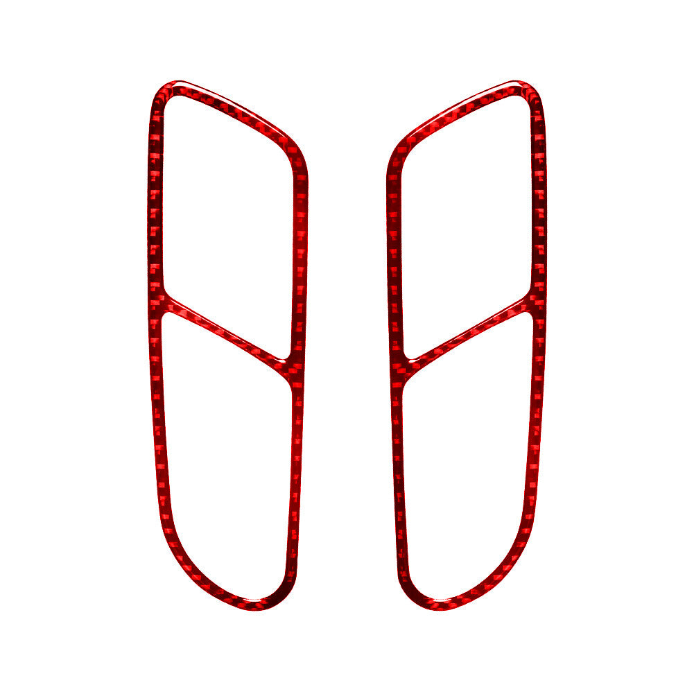 2X Red Carbon Fiber Rear Door Handle Frame Trim for Volkswagen for Tiguan 2013-2017
