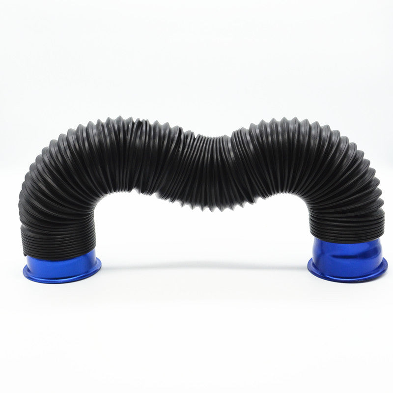 Car 3 Multi Flexible Extensible Automobile Turbo Cold Air Intake Pipe Hose Blue