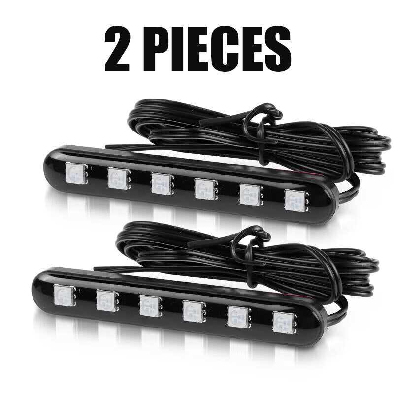 2X Red Motorcycle LED Strobe Flash Warning Brake Tail Light Strip Bar Universal