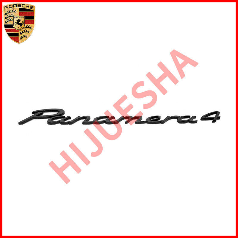 Matte Black P-O-R-S-C-H-E for Panamera 4 Rear Badge Emblem Set Look Deck lid