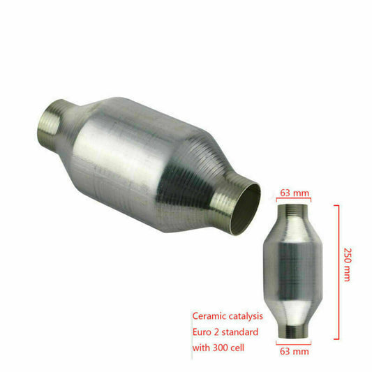 1x Universal 63mm Catalytic Converter 2.5'' IN/OUT Ceramic Catalysts Earthenware